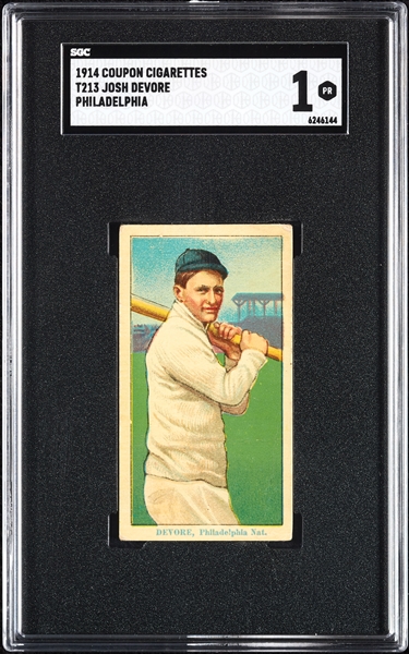 1914 T213 Coupon Cigarettes (Type 2) Josh Devore Philadelphia SGC 1