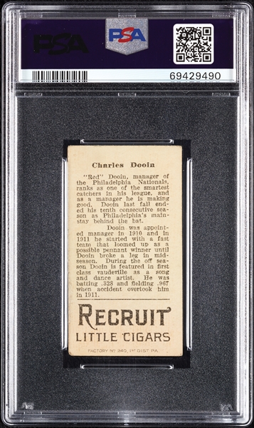 1912 T207 Brown Background Charles Dooin PSA 3