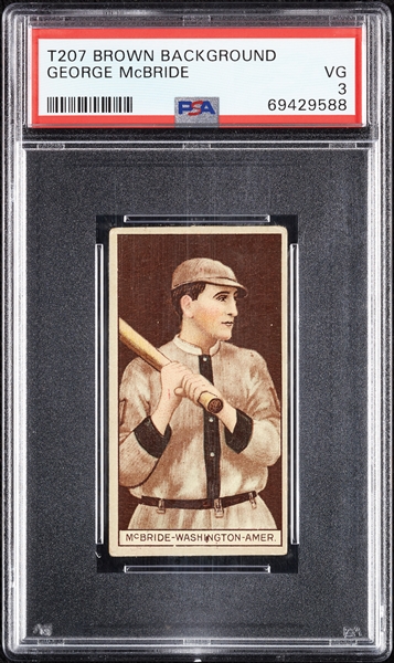 1912 T207 Brown Background George McBride PSA 3