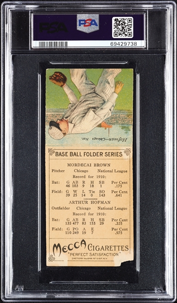 1911 T201 Mecca Double Folders Mordecai Brown/Hofman PSA 1