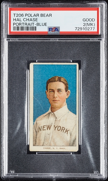 1909-11 T206 Hal Chase Portrait Blue PSA 2 (MK)