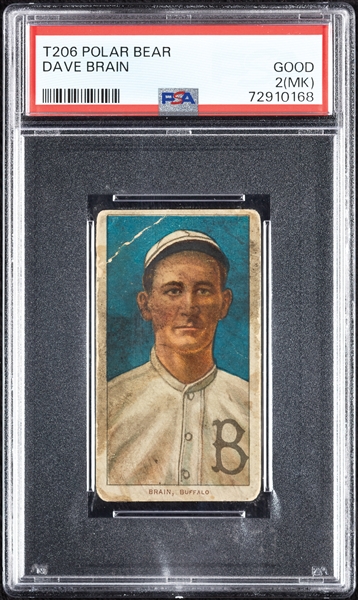 1909-11 T206 Dave Brain PSA 2 (MK)