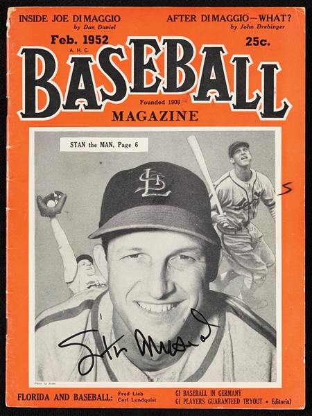 Stan Musial Signed Baseball Magazine (1952) (BAS)
