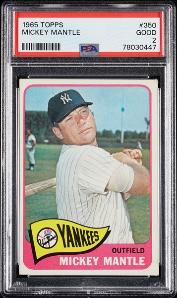 1965 Topps Mickey Mantle No. 350 PSA 2