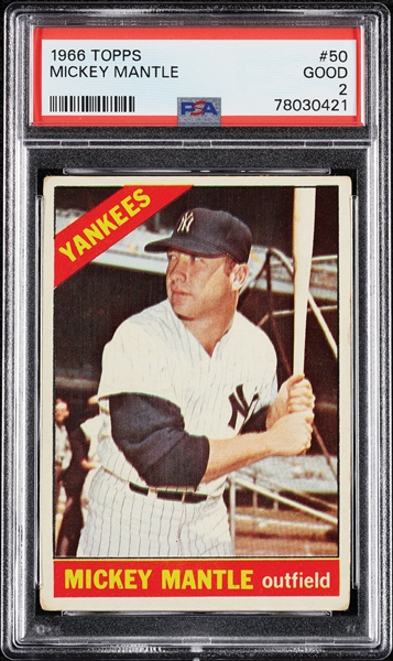 1966 Topps Mickey Mantle No. 50 PSA 2