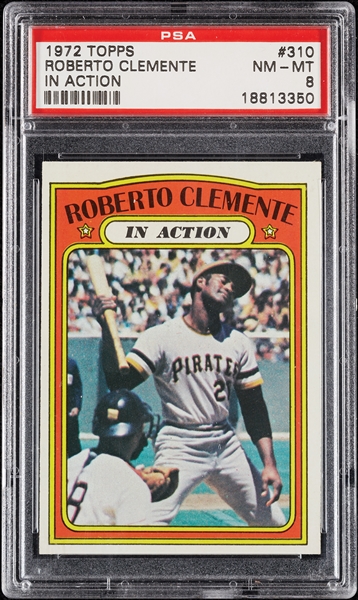 1972 Topps Roberto Clemente In Action No. 310 PSA 8