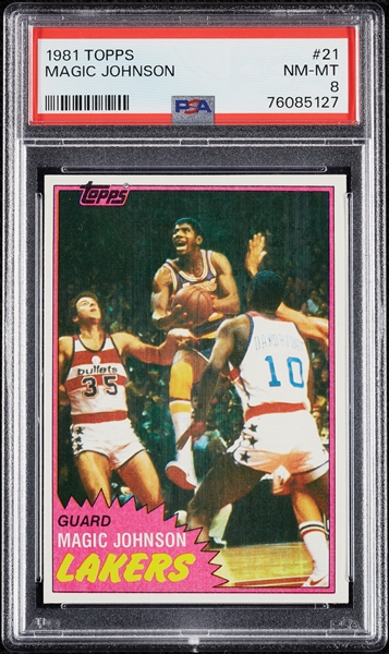 1981 Topps Magic Johnson No. 21 PSA 8