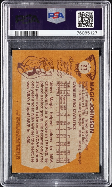 1981 Topps Magic Johnson No. 21 PSA 8