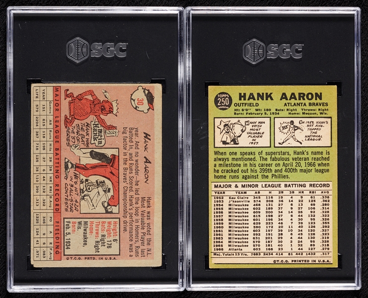 1958 & 1967 Topps Hank Aaron SGC-Graded Pair (2)