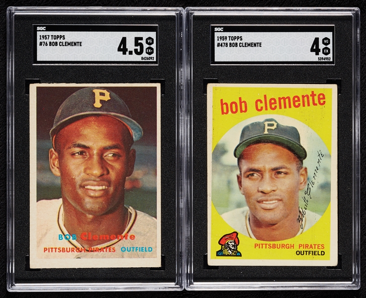 1957 & 1959 Topps Roberto Clemente SGC-Graded Pair (2)