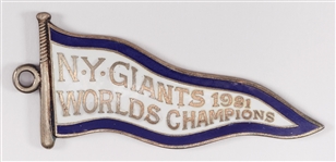 1922 New York Giants Season Pass Pennant Pendant
