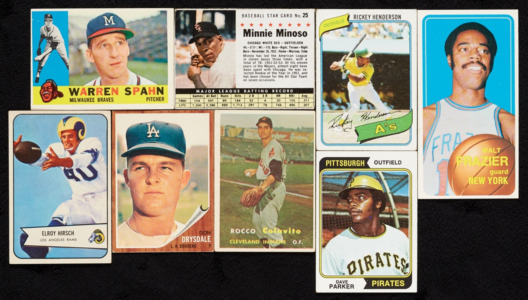 1934-83 Eclectic Topps, Bowman and Post HOFer Group, With Stars and Rookies, Six Slabs (61)