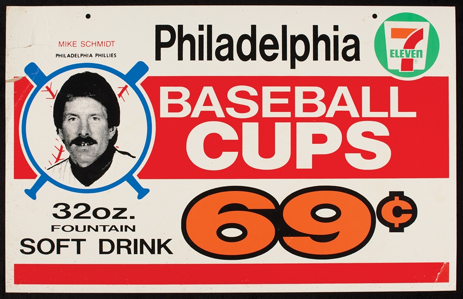 Mike Schmidt Signed 1987 7-Eleven Big Gulp Advertising Display (PSA/DNA)