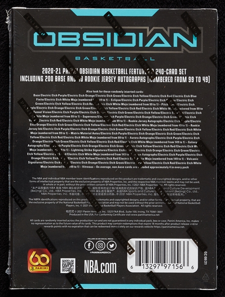 2020-21 Panini Obsidian Basketball Box 