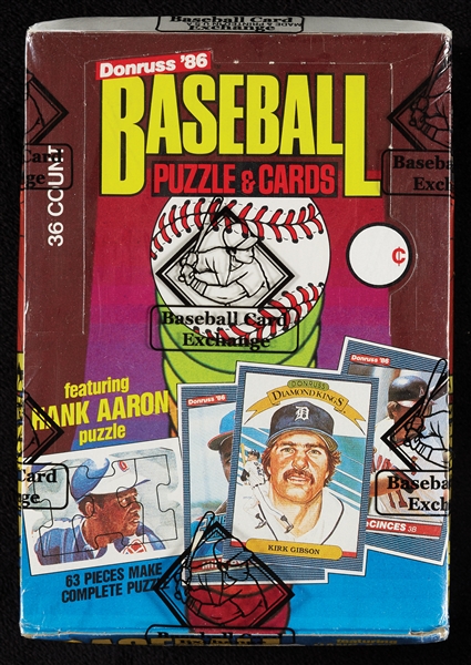 1986 Donruss Baseball Wax Box (36) (BBCE)