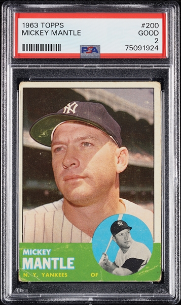 1963 Topps Mickey Mantle No. 200 PSA 2