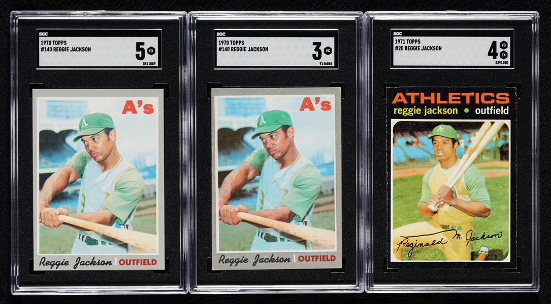 Reggie Jackson 1970 & 1971 Topps Graded Trio (3)