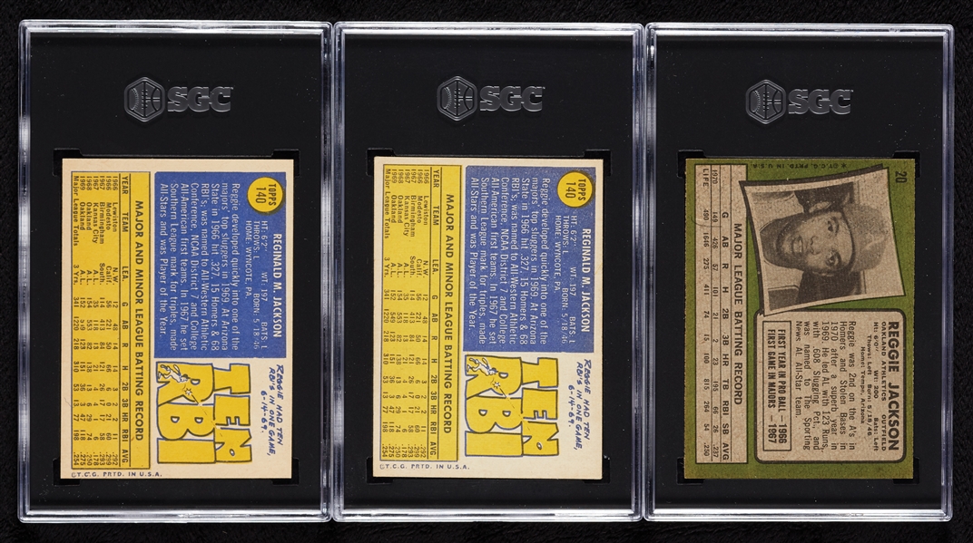 Reggie Jackson 1970 & 1971 Topps Graded Trio (3)