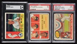 Mickey Mantle Graded Trio with 1960 Topps (3)
