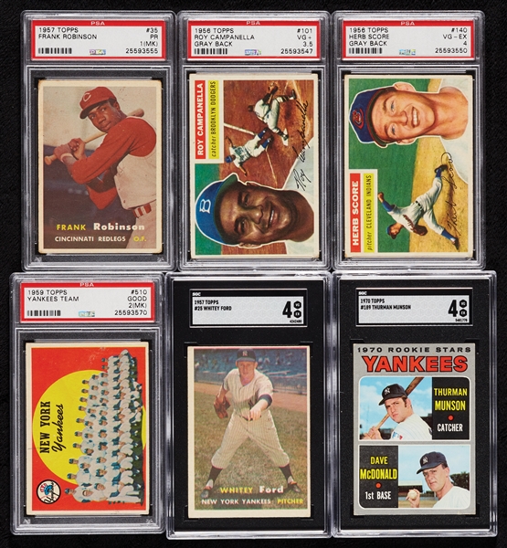 Vintage Graded Group with Frank Robinson & Munson RCs (6)