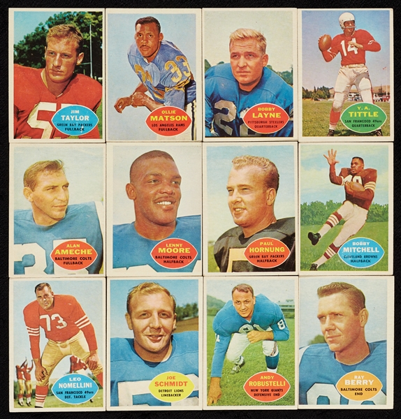 1960 Topps Football High-Grade Partial Set, 25 Hall of Famers (94/132)