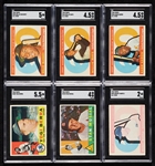 1960 Topps Baseball Group, Seven Slabs, Yaz Rookie, 52 High Nos. (110)