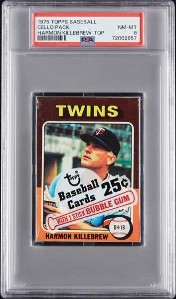 1975 Topps Baseball Cello Pack - Harmon Killebrew Top (Graded PSA 8)