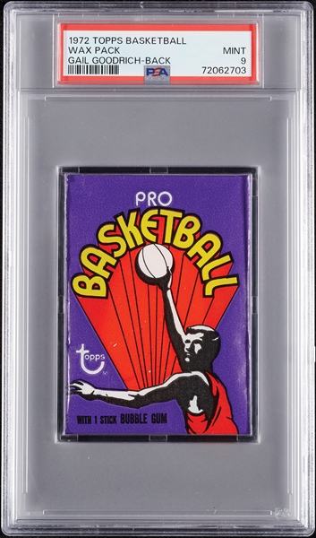 1972 Topps Basketball Wax Pack - Gail Goodrich Back (Graded PSA 9)