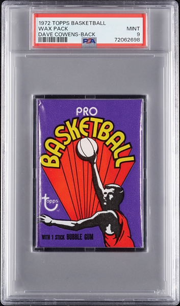 1972 Topps Basketball Wax Pack - Dave Cowens Back (Graded PSA 9)