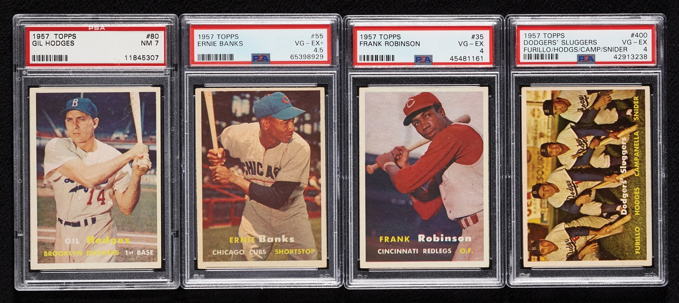 1957 Topps PSA-Graded HOFers with Frank Robinson RC PSA 4 (4)