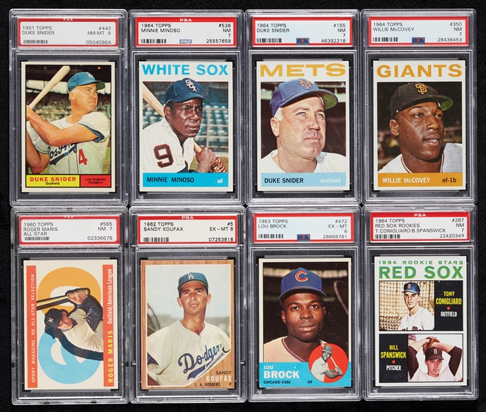 Early 1960s PSA-Graded HOFers & Stars Group with Sandy Koufax (8)