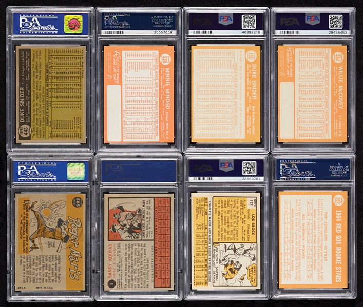 Early 1960s PSA-Graded HOFers & Stars Group with Sandy Koufax (8)