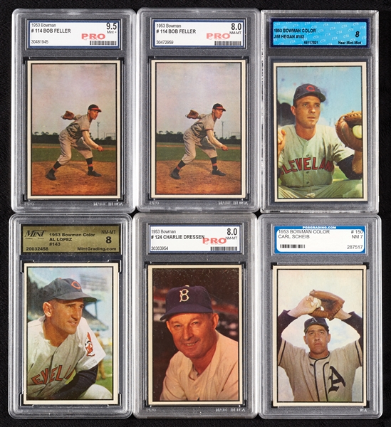 1953 Bowman Color Graded Group with Bob Feller (6)