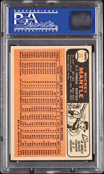 1966 Topps Mickey Mantle No. 50 PSA 5