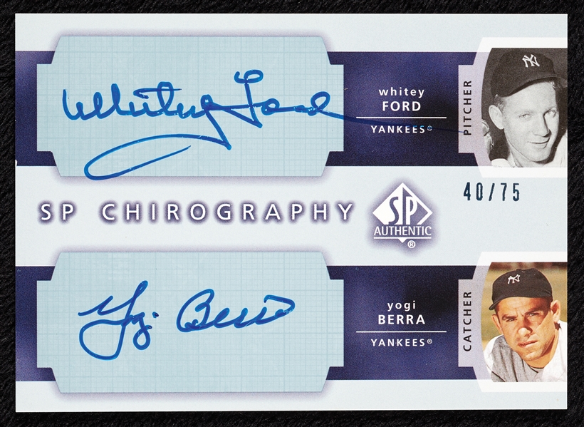 2003 SP Authentic Whitey Ford & Yogi Berra SP Chirography Autos (40/75) 