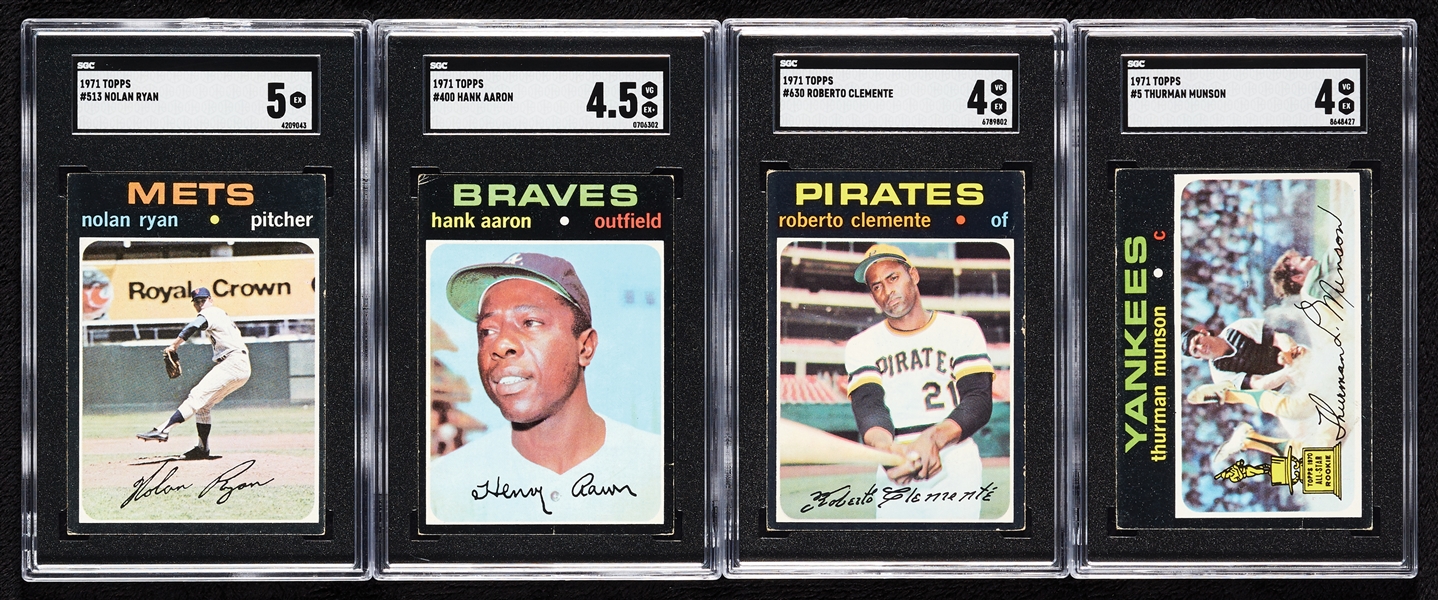 1971 Topps Baseball Complete Set, Four SGC Slabs (752)