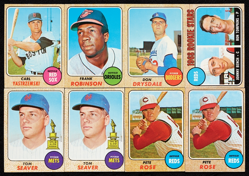 1968 Topps Baseball Partial Set With 55 HOFers, Stars and Rookies (650)