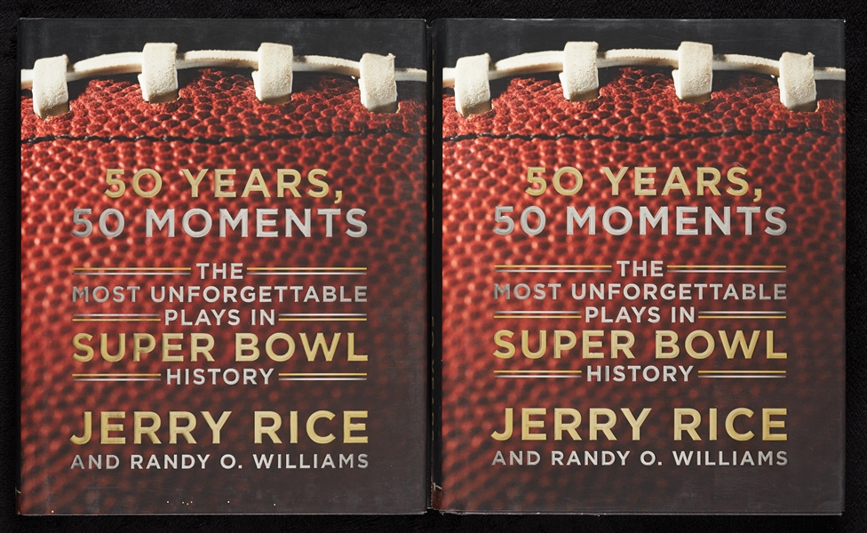 Jerry Rice Signed 50 Years, 50 Moments Books Pair (BAS) (2)