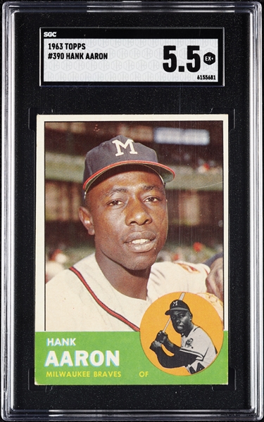 1963 Topps Hank Aaron No. 390 SGC 5.5