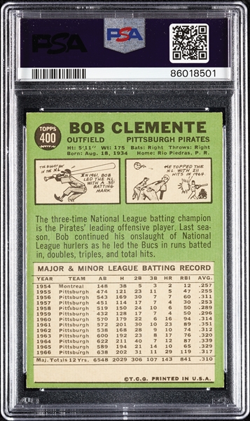 1967 Topps Roberto Clemente No. 400 PSA 6