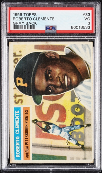 1956 Topps Roberto Clemente No. 33 PSA 3