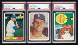 Don Drysdale, Willie McCovey & Billy Williams PSA-Graded RC Trio (3)
