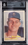 Don Drysdale Signed 1957 Topps RC No. 18 (BAS)