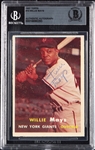 Willie Mays Signed 1957 Topps No. 10 (BAS)