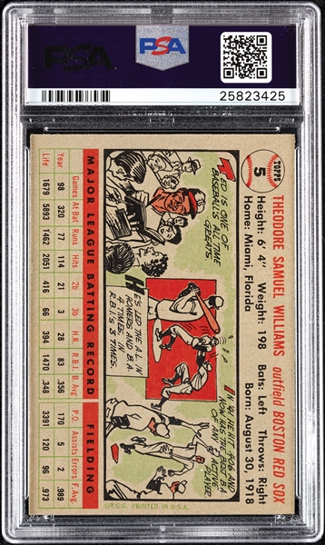 1956 Topps Ted Williams No. 5 PSA 6