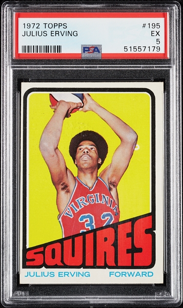 1972 Topps Julius Erving RC No. 195 PSA 5