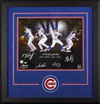 2016 Chicago Cubs Infielders Signed 16x20 Framed Photo with Bryant, Russell, Baez & Rizzo (MLB) (Fanatics)
