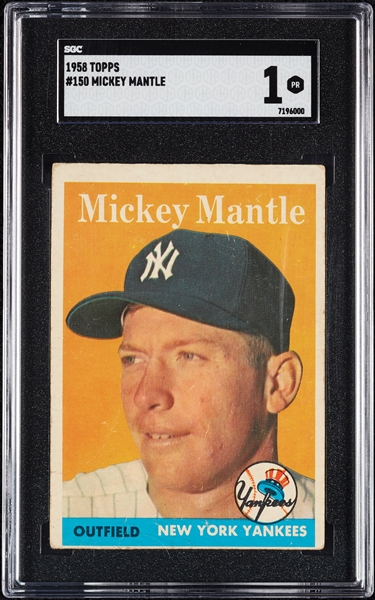1958 Topps Mickey Mantle No. 150 SGC 1