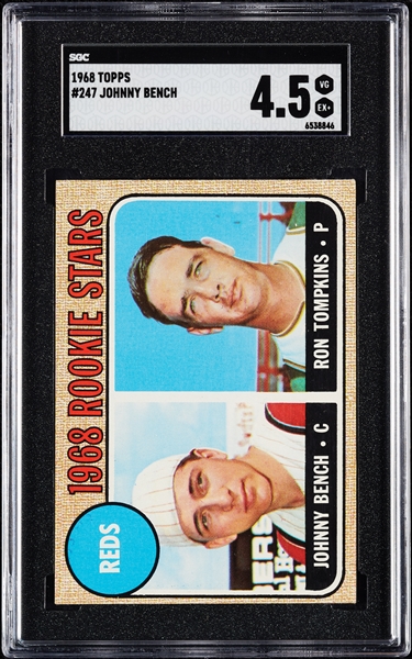 1968 Topps Johnny Bench RC No. 247 SGC 4.5