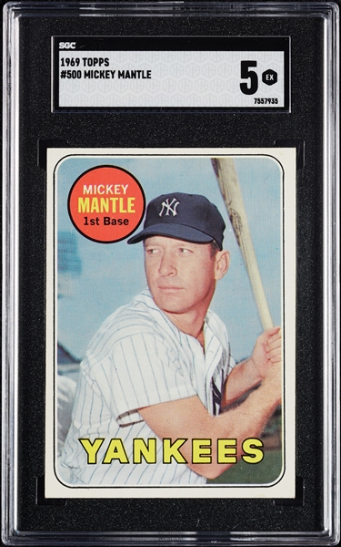 1969 Topps Mickey Mantle No. 500 SGC 5